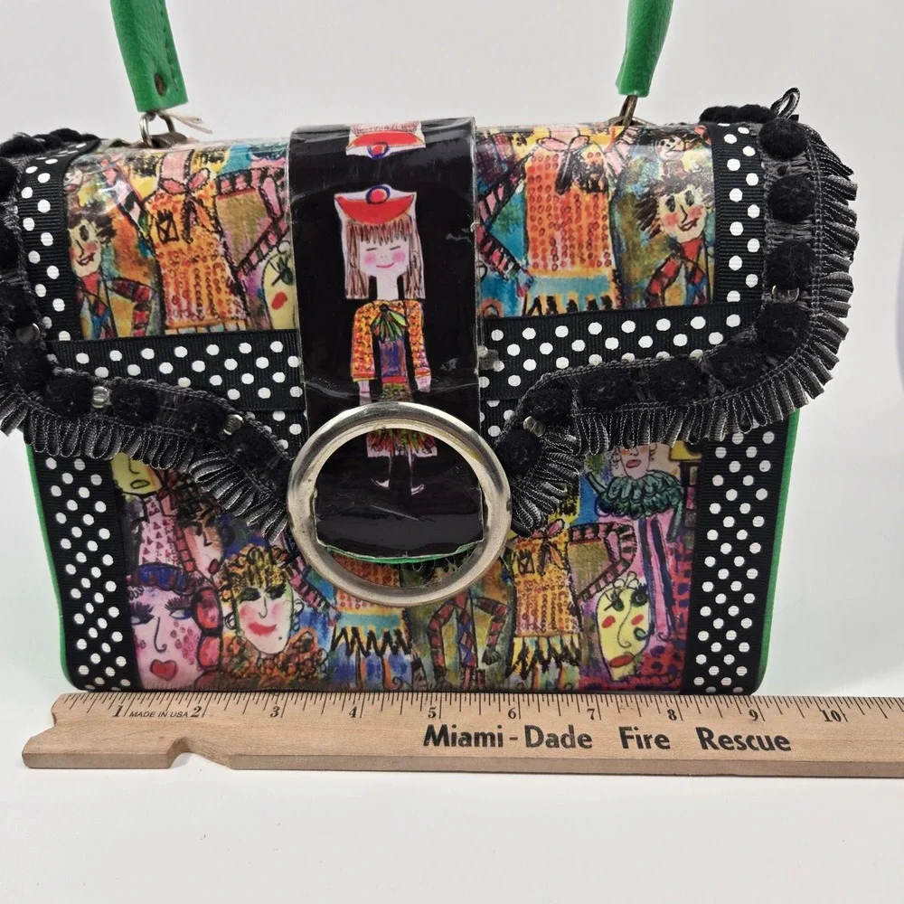 Dorie Jane Handbag Retro Remix Dorie Fans Pop Art Vintage Box Pursen Black White
